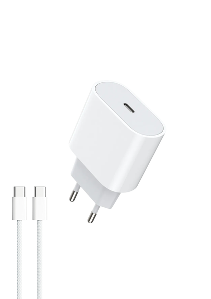 TechZA PD 25W Fast Wall Charger with iPH 15 C-C Cable-TZC-10