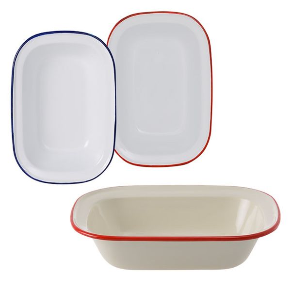 Pie Dish Enamel 24cm Oblong (3 Pack)