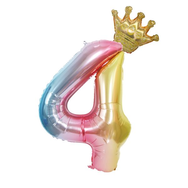 Crown Birthday Balloon Number 4