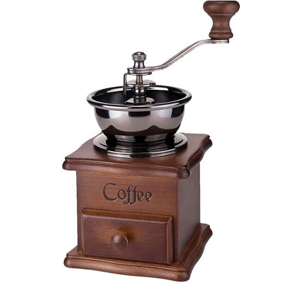 Stainless Steel Coffee Grinder Classical Wooden Manual Coffee Maker