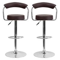 Bar stools / Kitchen Breakfast Chairs - Set of 2 - Brown Colour