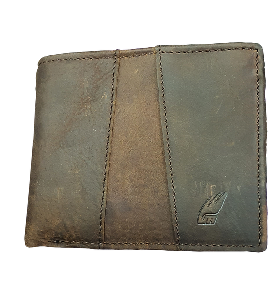 Camel Mountain Brown Genuine Leather Bi-fold Wallet