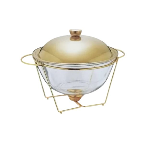 Chafing Dish 5L Round With Gold Lid with Stand