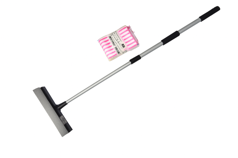 Telescopic Handle Window Squeegee with 5 Microfibre Cloths