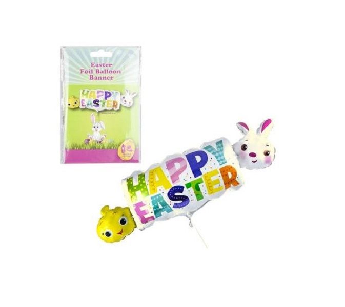 Happy Easter Foil Balloon Banner x 3
