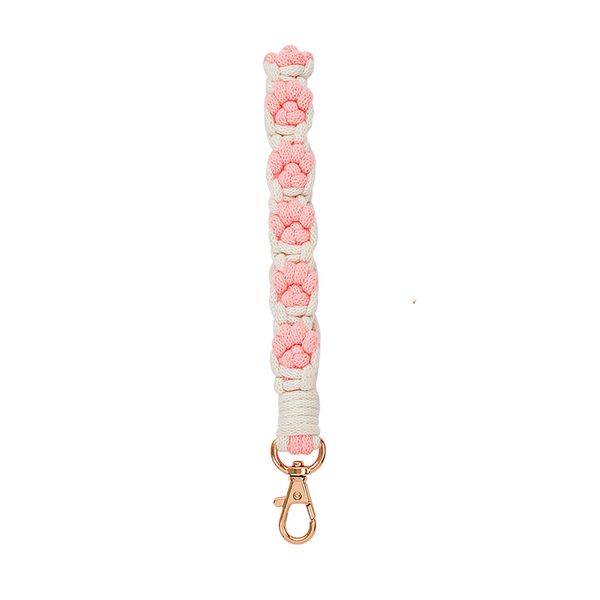 Two-Tone Cat Paw Cotton Rope Keychain Women Bag Accessory Holiday Gift