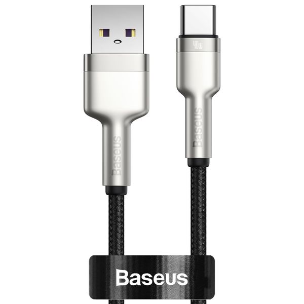 Baseus 40w Cafule Metal Series Usb Type-a to Usb Type-C Cable - Black - 0.25 M