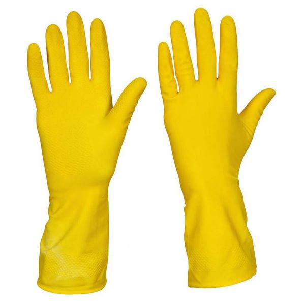 Reusable Rubber Household Cleaning Gloves - Set - Bulk Pack of 5