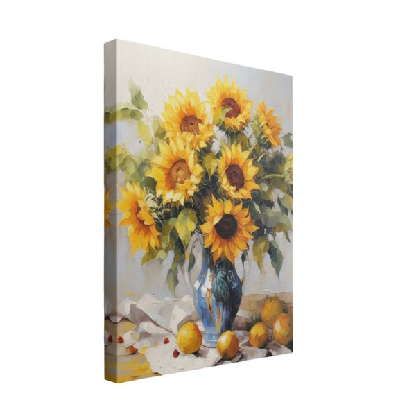 Framed Mounted Canvas. Sunflowers image