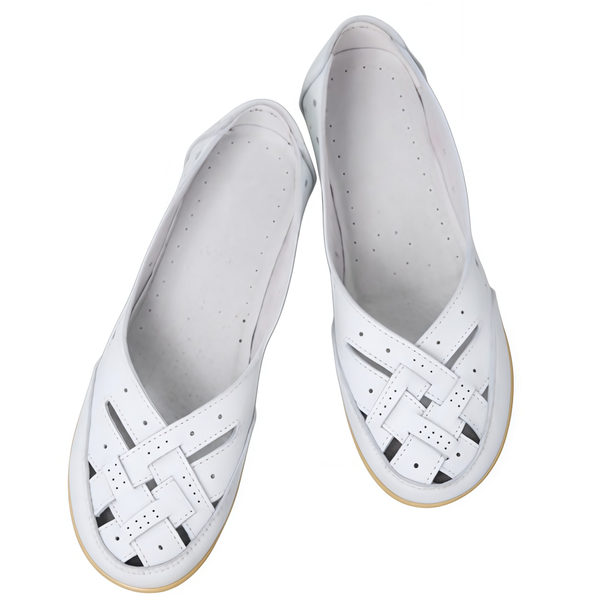 Women's Genuine Leather Breathable Casual Loafers , Slip-On Flat
