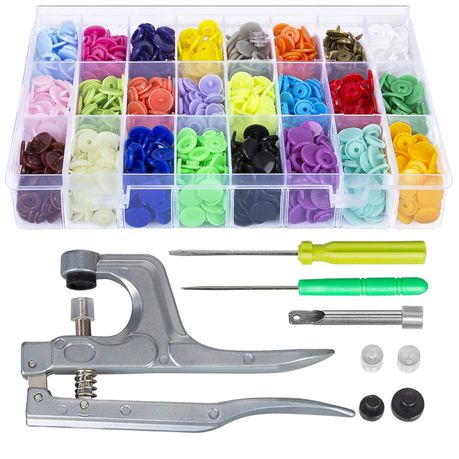 Plastic Snaps with Snap Pliers 300 Sets 16 Colors Snap Buttons Fasteners  Kit