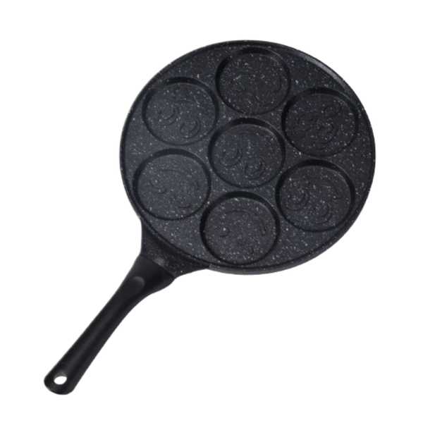 133-92 Multi-Mould Smiley Face Non-Stick Fry Pan with Ergonomic Handle