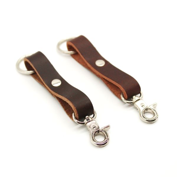 Genuine Leather Twin Set Matching His &amp; Hers Key Chains with Clasps