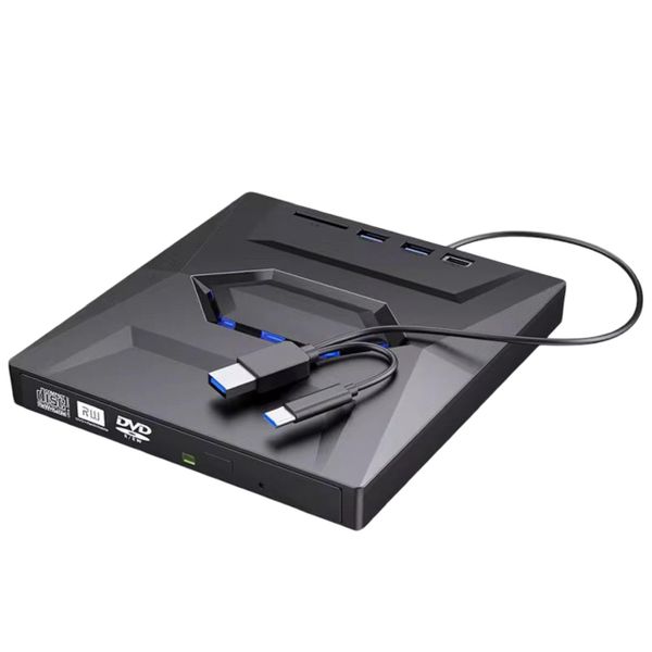 GC 5-in-1 USB 3.0 + Type-C External DVD Optical Disk Drive - Good Quality