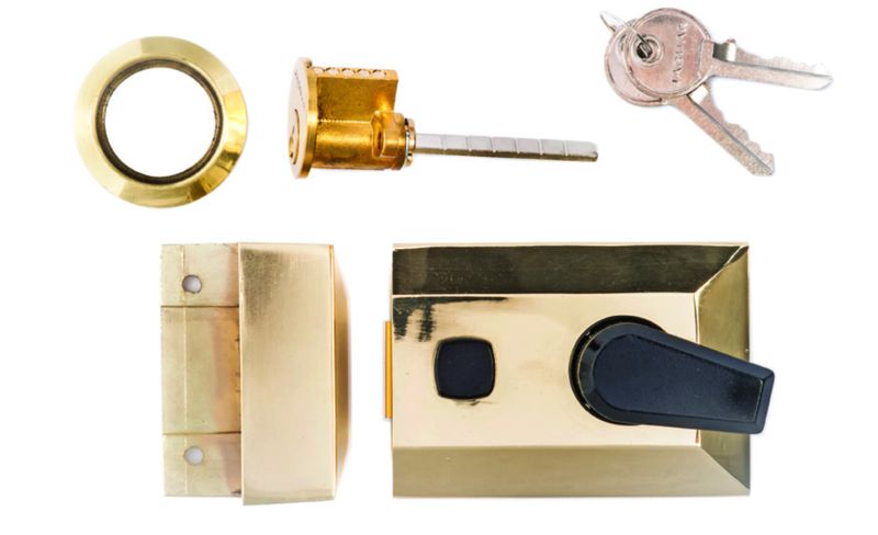 Sanlic Jaguar Brass Satin Chrome Security Night Latch