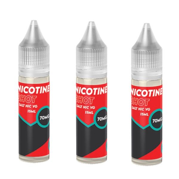 Nic Shot Salt - VG Base 15ml - 70mg (Makes 35mg Longfill) - 10 Pack