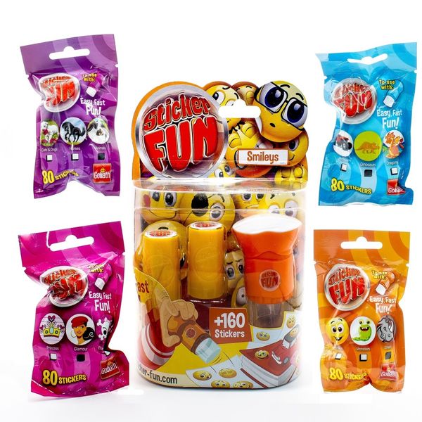 Sticker Fun Smileys - Sticker Stamp and 480 Assorted stickers