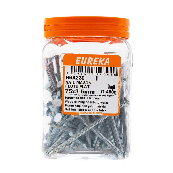 EUREKA Fluted Masonry Nail Flat 75 x 3.5mm Q:450g H6A230