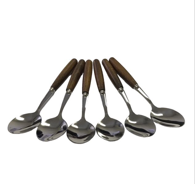 Decor Stainless Steel Teaspoon With Wooden Handle 6 Piece