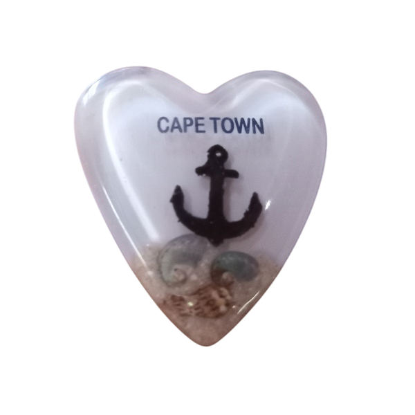 Fridge Magnet Heart Shape CapeTown Anchor - 5cm
