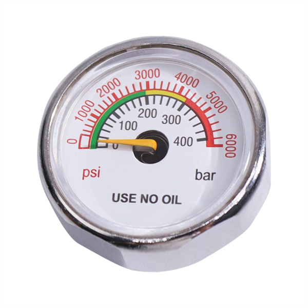33mm 6000Psi/400Bar 1/8NPT Thread Back Axial Connection Gas Pressure Gauge