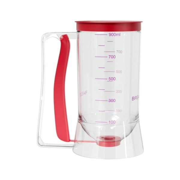 1 Piece - Transparent Batter Dispenser With Measuring Label Marks - White