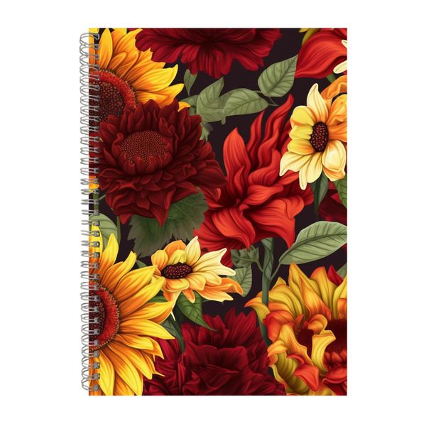 Red Carnations And Yellow Sunflowers 2 Notebook Gift Idea Notepad Pad 114
