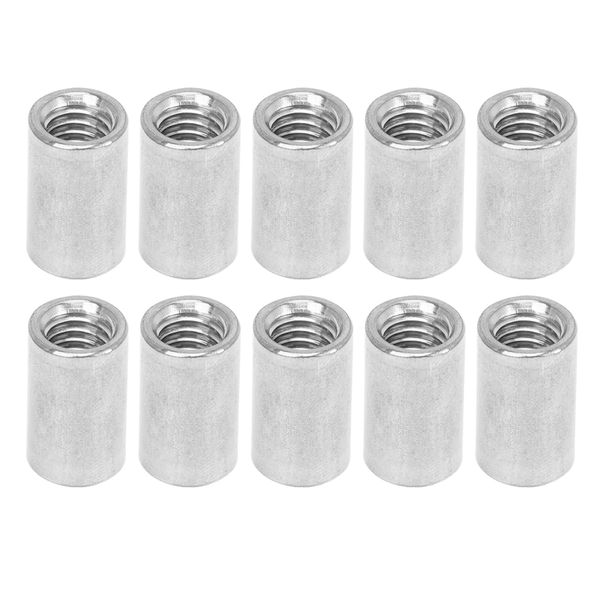 10 Pieces M12x1.75 35mm Round Coupling Nuts
