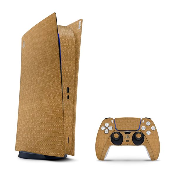 Decal Skin Compatible with PS5 Digital - HoneyComb Gold (Decal Only)