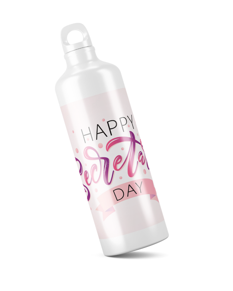 Katz Designs - Metal Water Bottle - Happy Secretary