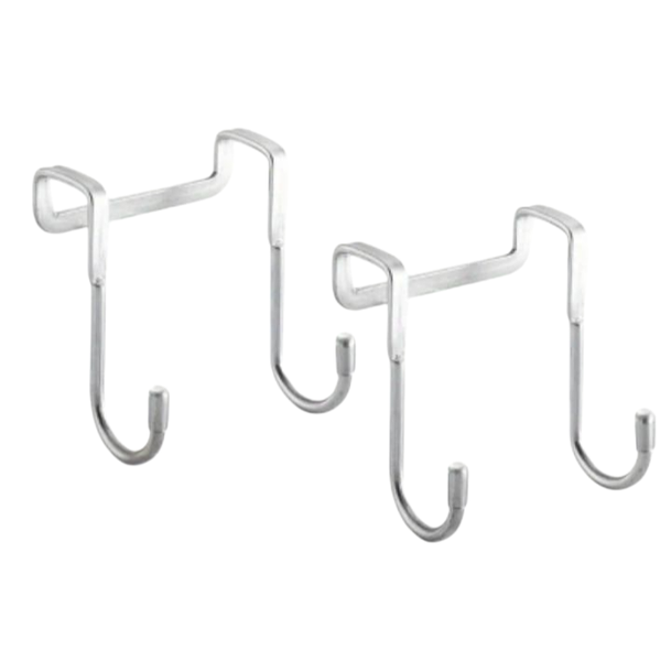 2 Pack Stainless Steel Over Cabinet Hooks - Heavy-Duty Door Hanging Hooks
