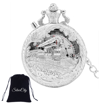 Quartz pocket watch on sale train