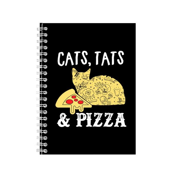 Cats Tats Pizza Notebook Pet Gift Idea Writing Book Notepad Pad 34