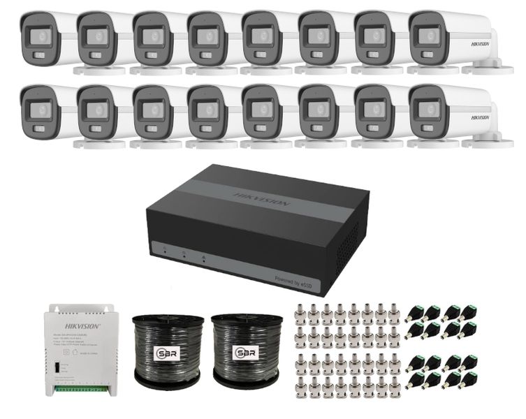 Hikvision 16CH eDVR ColorVu Smart Hybrid Light Kit with 1TB -New SBR Bundle