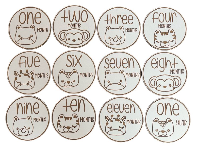 Safari Animals Milestone Cards