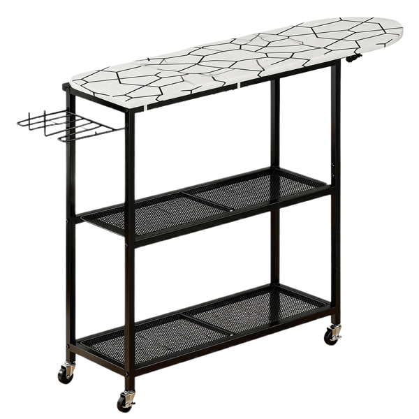 Wooden Ironing Boards,Mesh Ironing Board with Iron Rest and Storage shevles