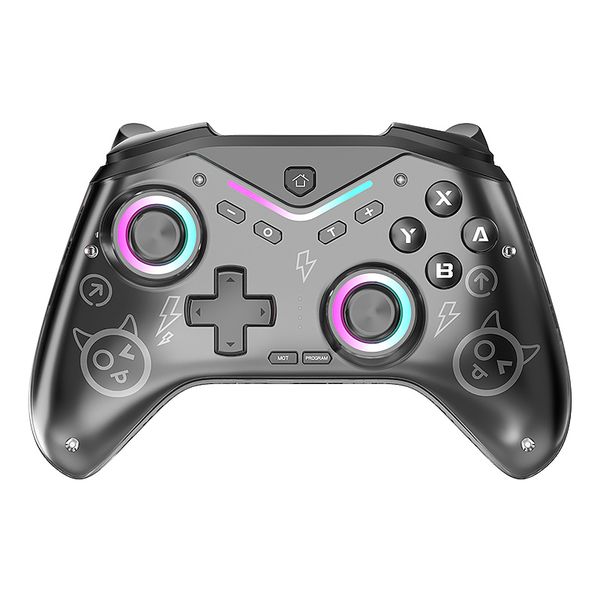 Black/white RGB Light Up Wireless Game Controller | PC Compatible