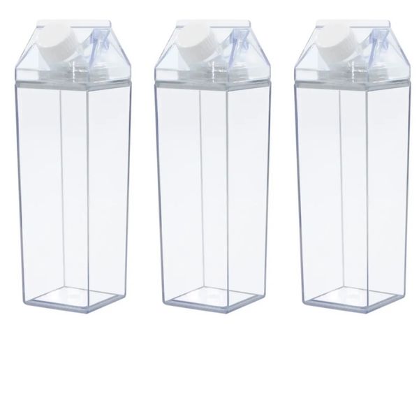 Milk - Water - Juice Clear Plastic Water Bottle 1L - Pack of 3