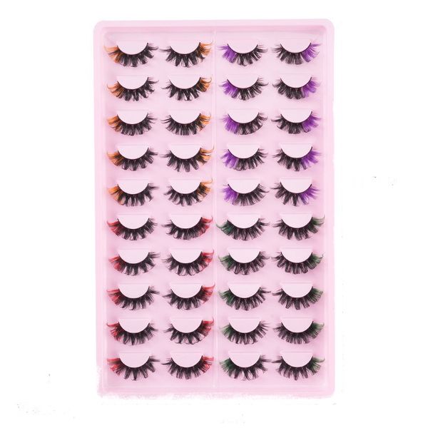 Thick and curled colored eyelashes
