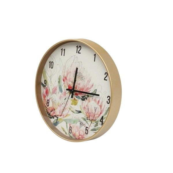 Modern Protea Round Clock 30cm