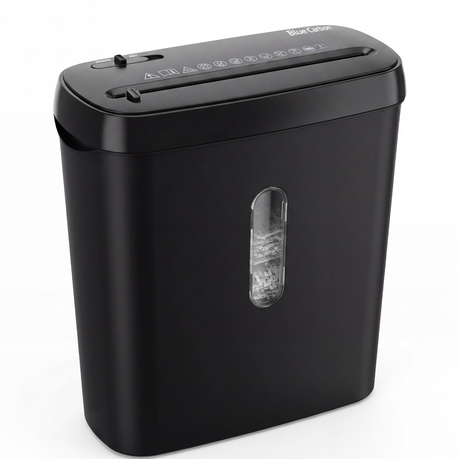 6 Sheet Strip Cut Paper Shredder with 8L Bin Compact for Home Office Black Image