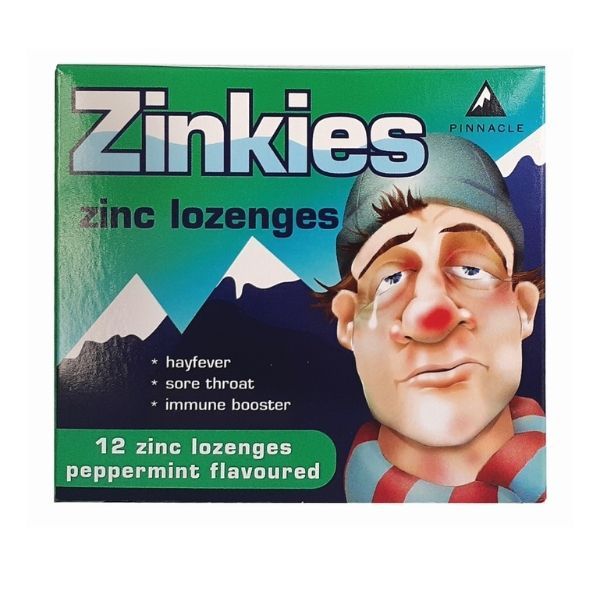 Zinkies Lozenges Peppermint flavours 12