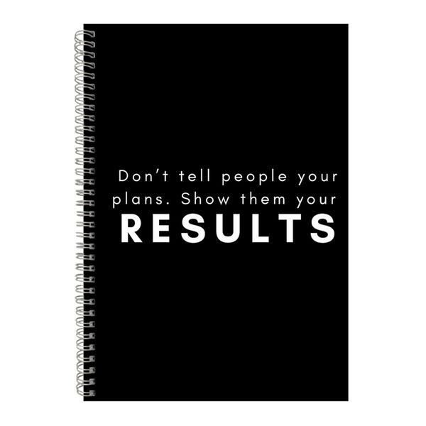 Results A4 Notebook Spiral and Lined Motivational Saying Graphic Notepad169