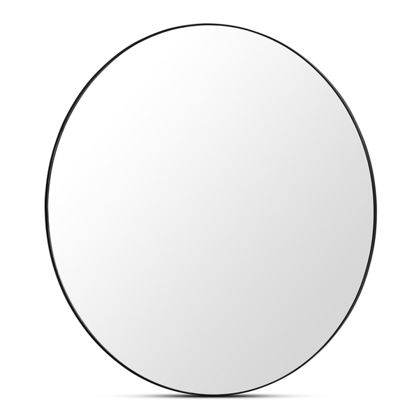 The Gracey Brushed Frame Hanging Round Mirror - 60cm - Silver