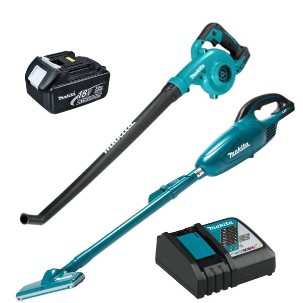 Makita - Cordless Vacuum Cleaner &amp; Blower with 3.0Ah Battery and Charger
