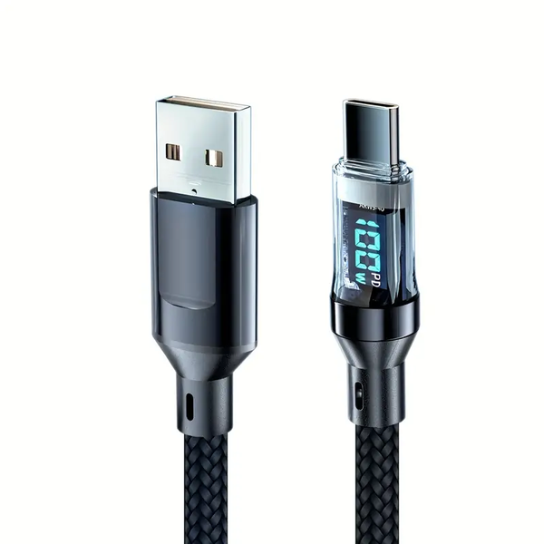 USB Type C Charging Cable with LCD Display