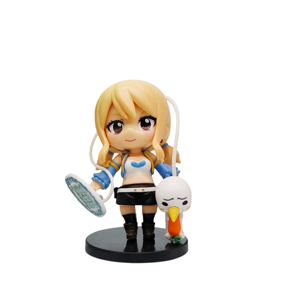 Fairy Tail Anime Lucy Heartfilia and Plue Chibi Mini figure