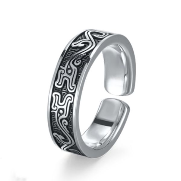 Chinoiserie Dragon Adjustable Open Ring - Chinese Style Jewelry