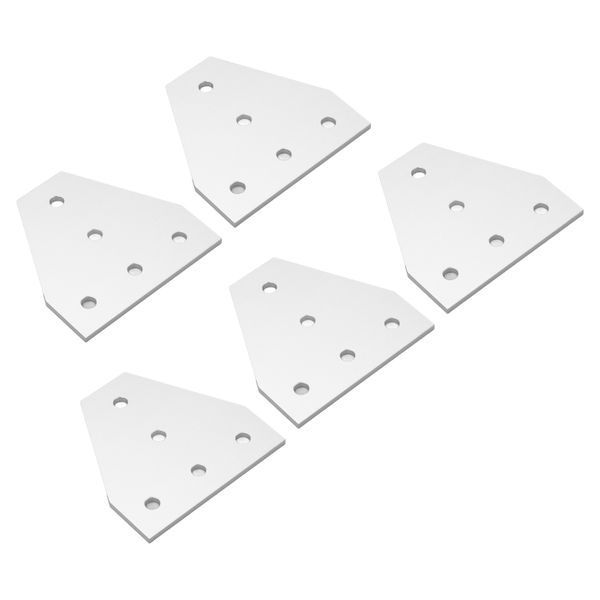 Flat Tie Plate 5 Holes Aluminum Alloy for Industrial Repair, 5PCS