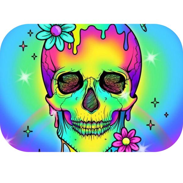 Skeleton with Flower Printed Mouse Pad
